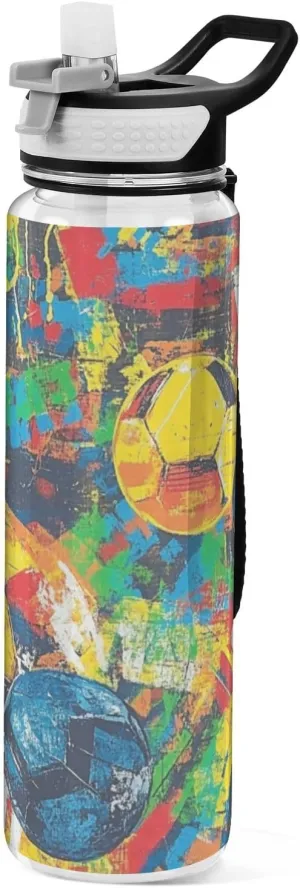 32oz Football Colorful Sports Water Bottle Tritan No BPA non toxic Jugs for Drinking for Outdoors Collapsible