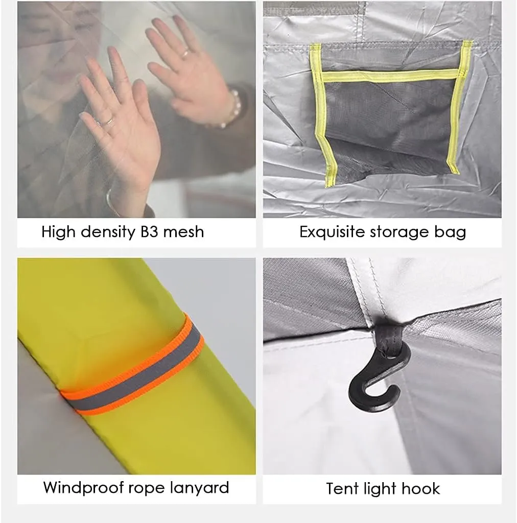 3/4 Person Tent for Camping Waterproof, Family Tent, Easy Setup with Large Mesh for Ventilation, Room Cabin Tent Pop Up Instant Tent for Picnic Beach Hiking & Traveling