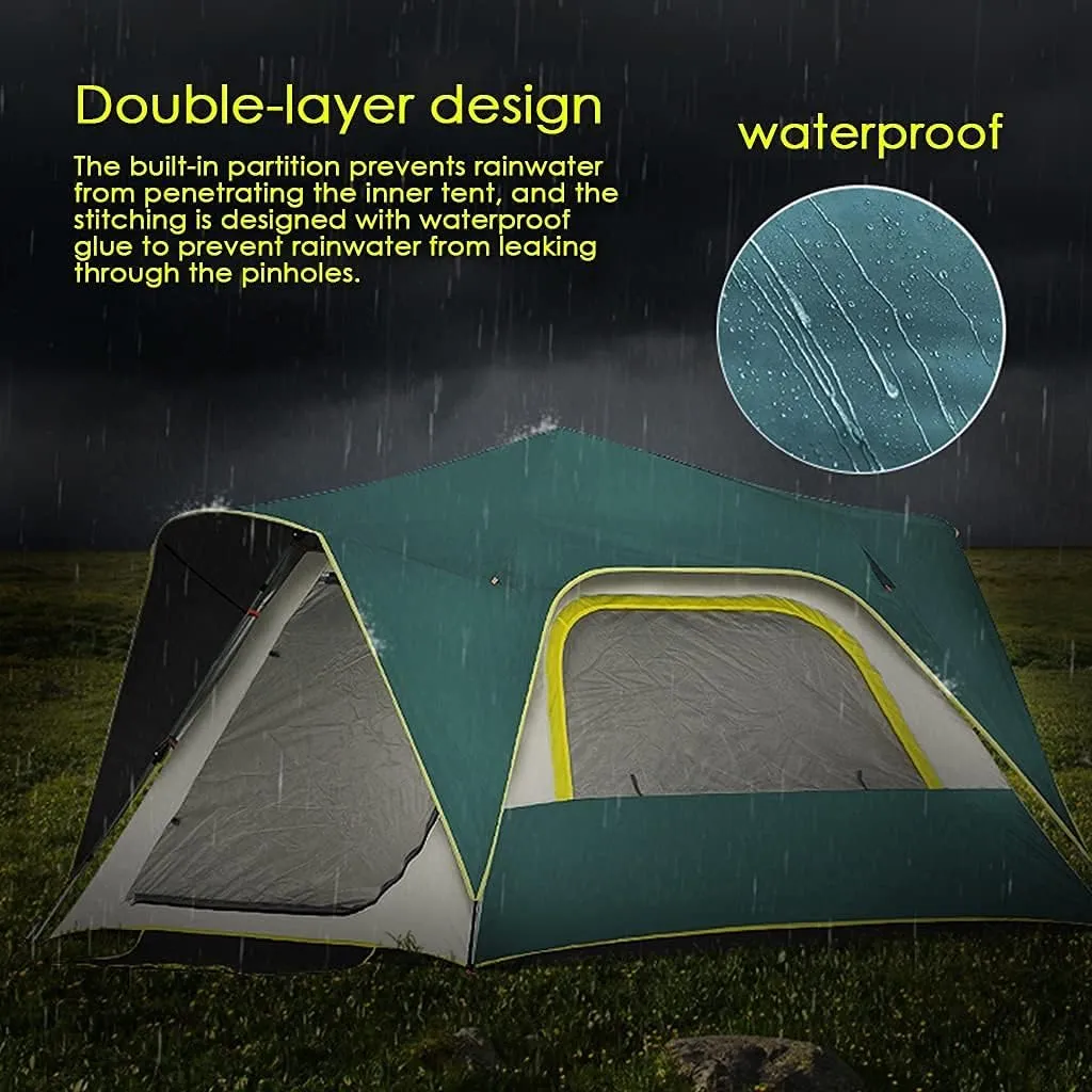 3/4 Person Tent for Camping Waterproof, Family Tent, Easy Setup with Large Mesh for Ventilation, Room Cabin Tent Pop Up Instant Tent for Picnic Beach Hiking & Traveling