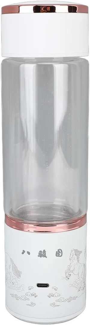 350ml Hydrogen Water Bottle Generator 5000ppb Glass Water Ionizer Hydrogen Rich Water Glass Cup for Home Office Travel USB Valentines Day Gifts for Him Her