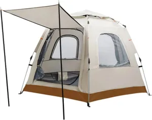 4-6 Person Tent Outdoor Camping Picnic Automatic Quick Open Tent Waterproof Sunshine-Proof Tent Family Pop Up Tent Garden Tent (S 3 to 4 Person One Size)