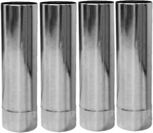 4 pcs Wood Stove Pipe 3.5" Thickness Stainless Steel Stovepipe Chimney Extension for OutdoorWood Burning Stove