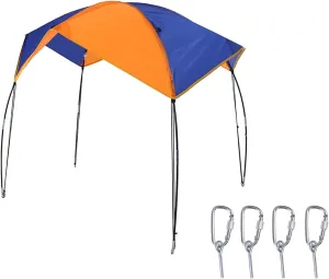 4 Person Boat Sun Shelter, Waterproof UV Protection, Easy Setup, Portable, for Fishing, Beach, and Outdoor Activities