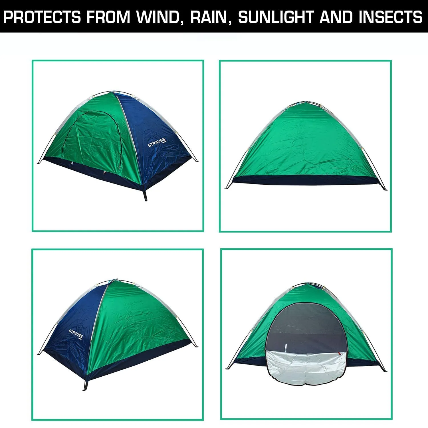 4 Person Waterproof Portable Camping Tent|for Outdoors,Picnic,Hiking (Pack of 2)