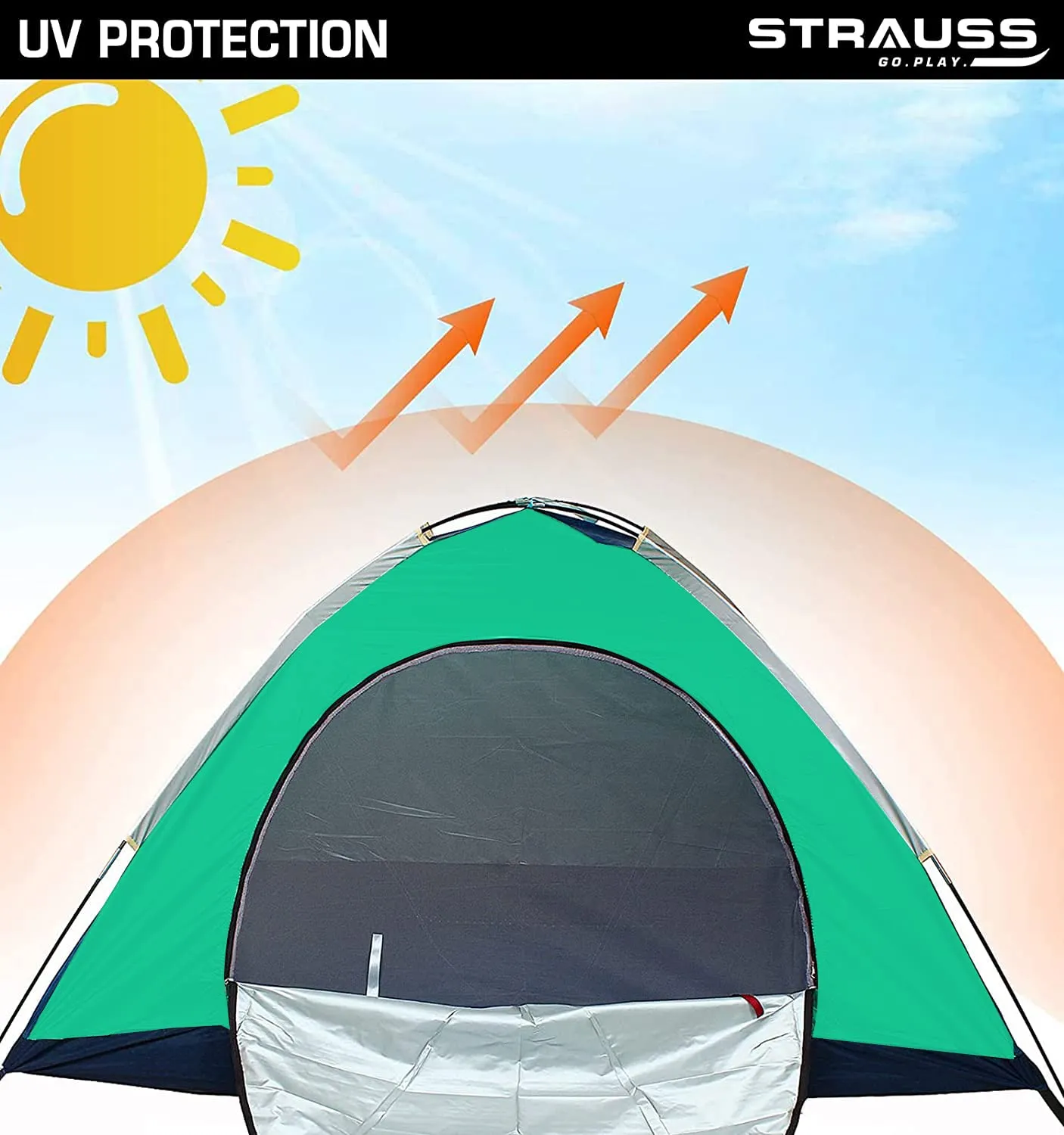 4 Person Waterproof Portable Camping Tent|for Outdoors,Picnic,Hiking (Pack of 2)