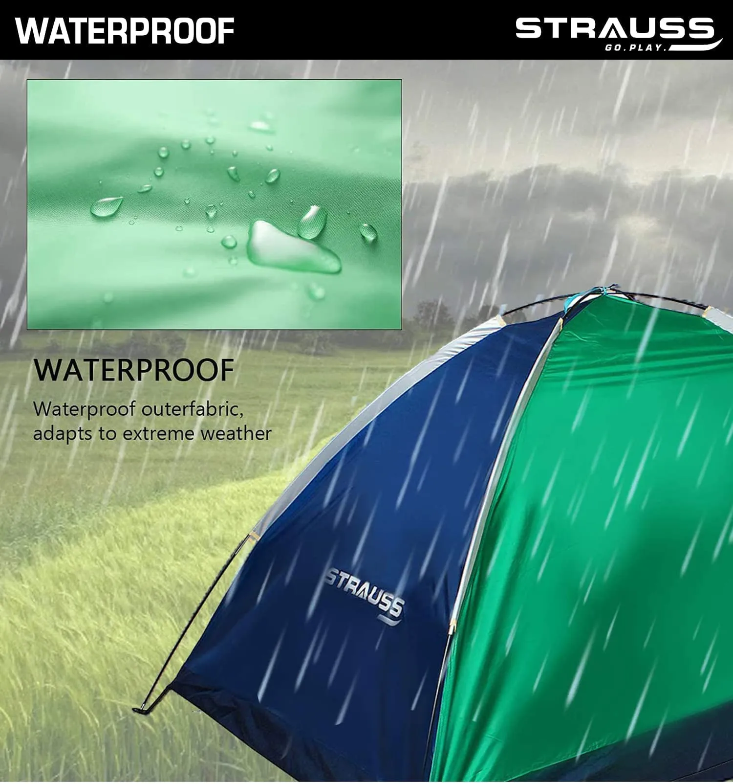 4 Person Waterproof Portable Camping Tent|for Outdoors,Picnic,Hiking (Pack of 2)
