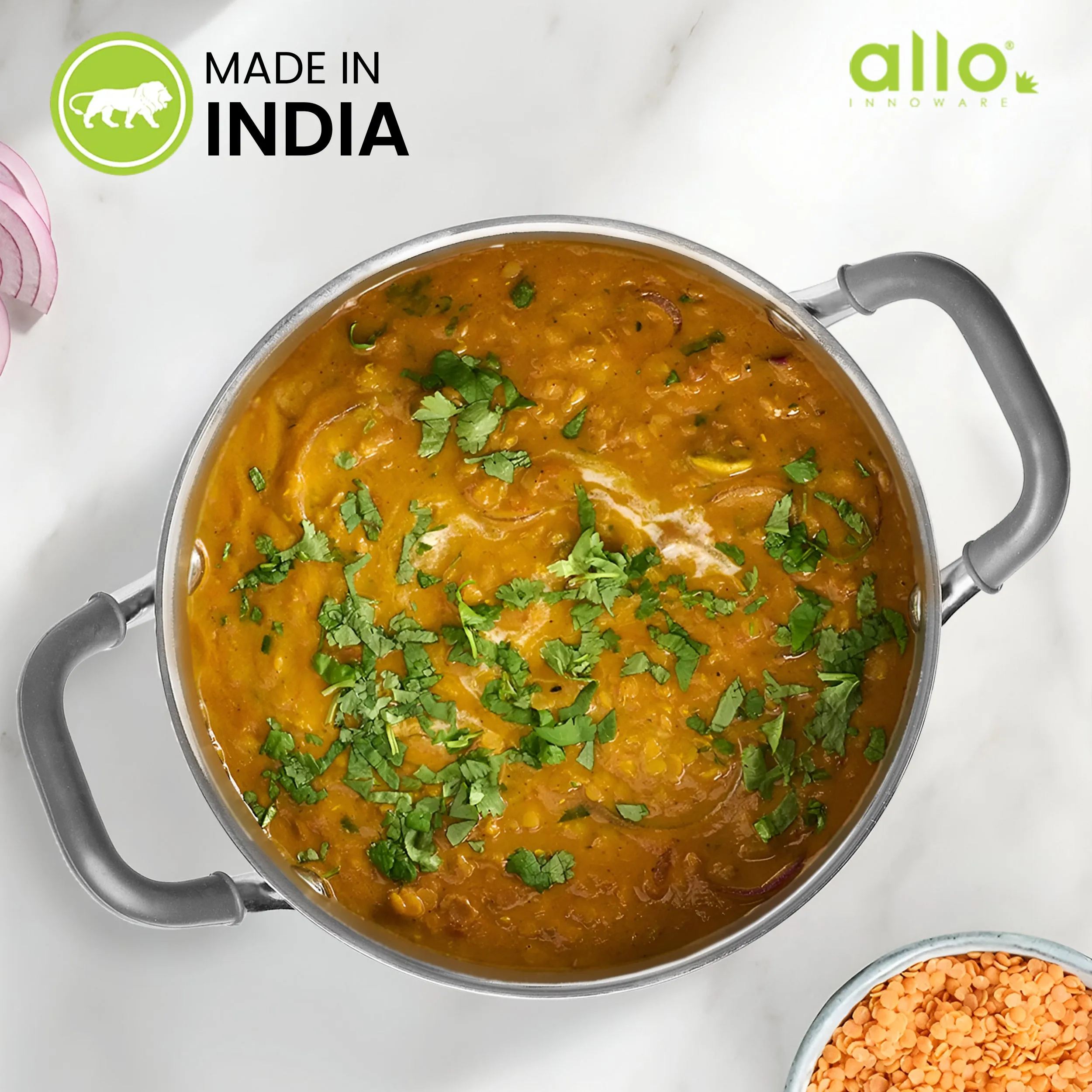 4.6L Allo CookSafe TriPly Saucepot | With Stainless Steel Lid | Induction Friendly | 22cm