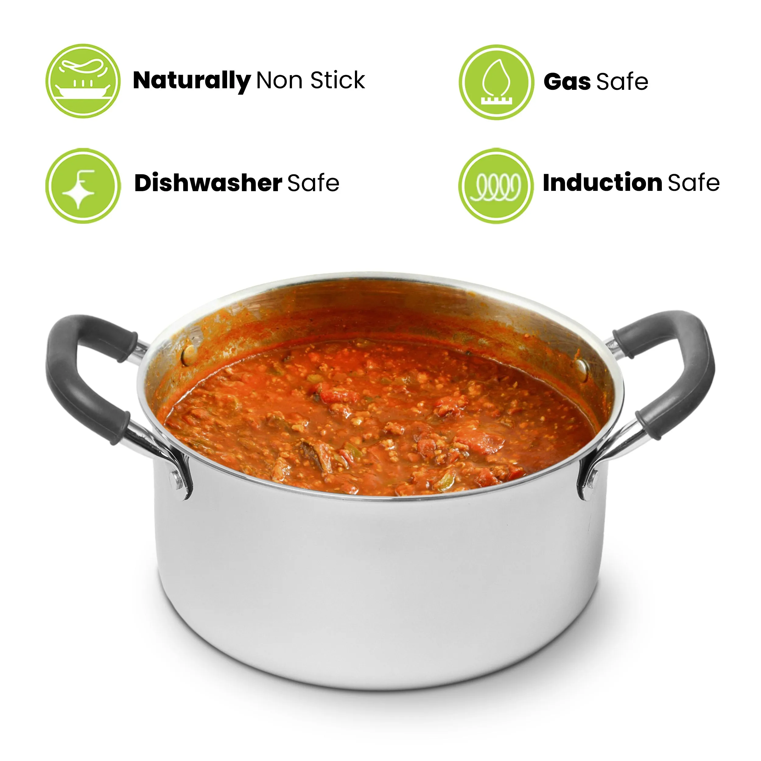4.6L Allo CookSafe TriPly Saucepot | With Stainless Steel Lid | Induction Friendly | 22cm