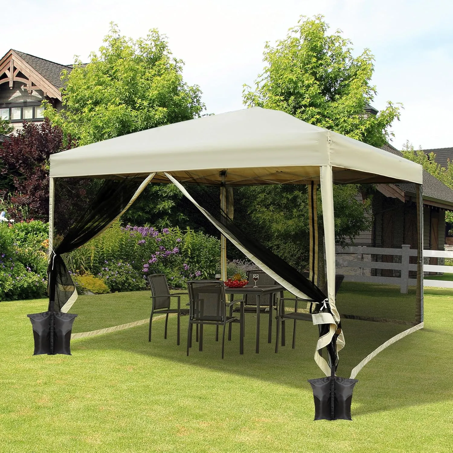 5 Pack(Black) 280 LBS Luma shades Sand Bags Weights for Canopy Weight Bag，Outdoor Gazebo Advertising Tent Sunshade Windproof sandbag Bag for Pop up Canopy Tent (Without Sand)