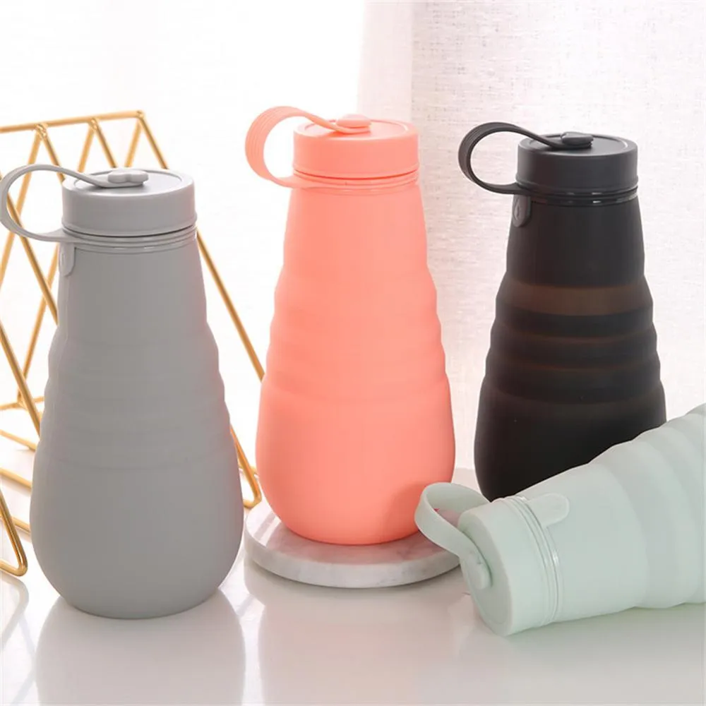 500ml Portable Retractable Silicone Cups Foldable  Water Bottle  Drinkware