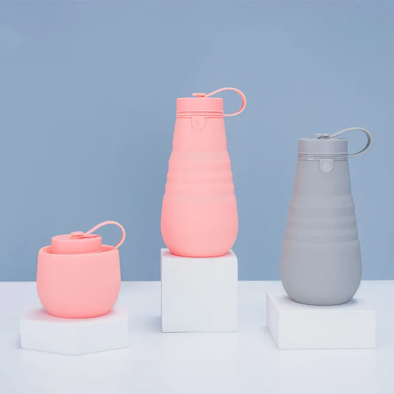 500ml Portable Retractable Silicone Cups Foldable  Water Bottle  Drinkware