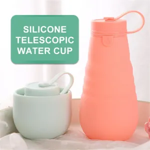 500ml Portable Retractable Silicone Cups Foldable  Water Bottle  Drinkware