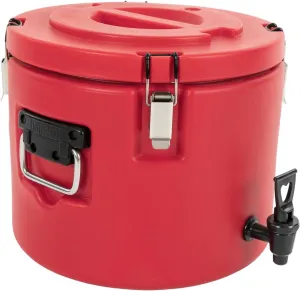 5.3 Gallon Insulated Beverage Cooler, Dispenser with Stainless Steel Interior and Spout, Portable Sports Cooler for Camping, Hot Drink Dispenser for Hot Tea & Coffee, Cold Milk, Water, Juice (Red)