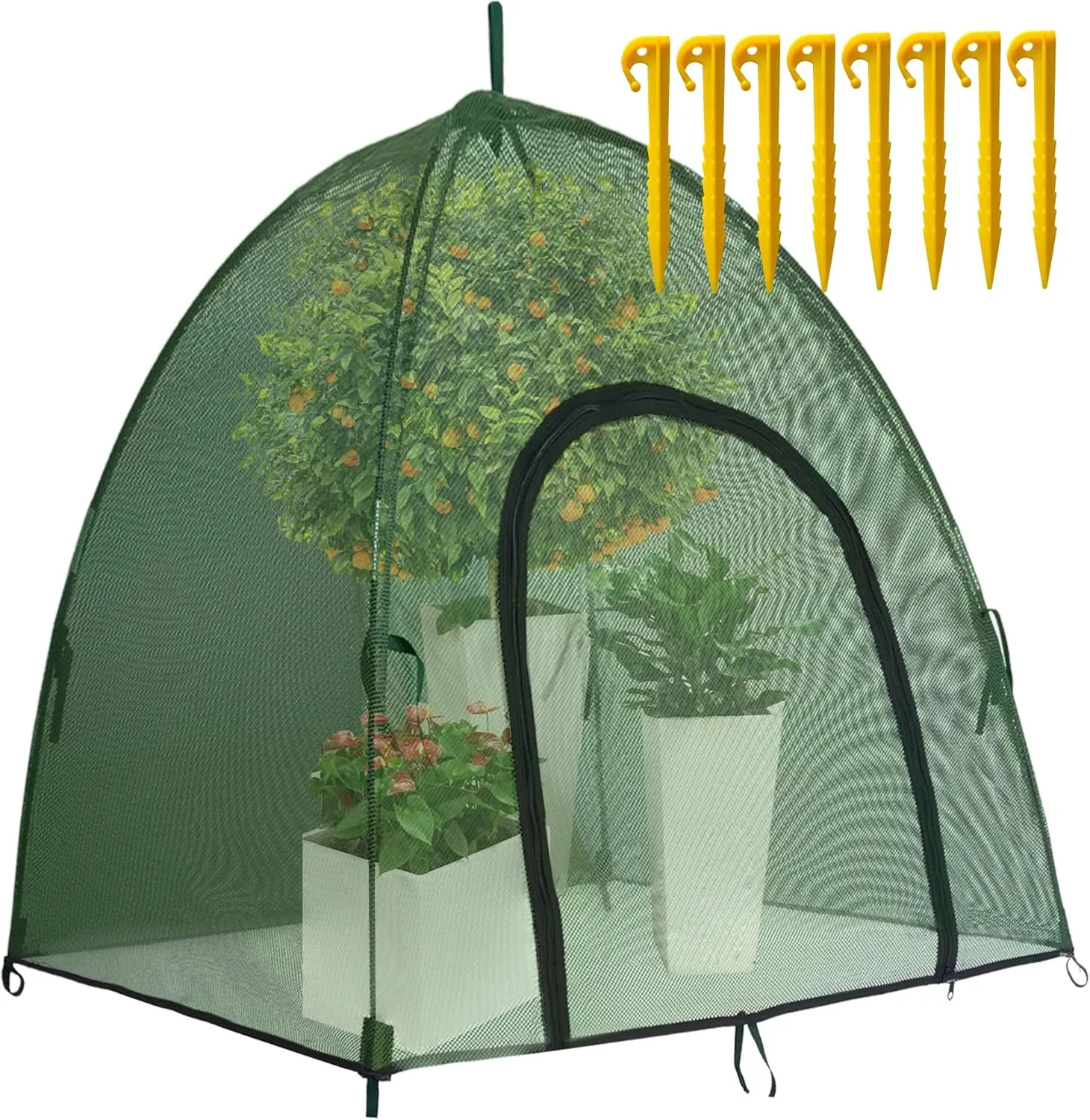 59" x 59" x 60" Large Mesh Plant Cover from Animals - Plant Netting Pest Guard Cover with Stakes for Raised Bed, Plant Tent Cage Protector for Vegetables Fruits Flowers Small Animals 1PCS