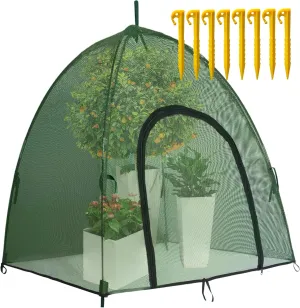 59" x 59" x 60" Large Mesh Plant Cover from Animals - Plant Netting Pest Guard Cover with Stakes for Raised Bed, Plant Tent Cage Protector for Vegetables Fruits Flowers Small Animals 1PCS