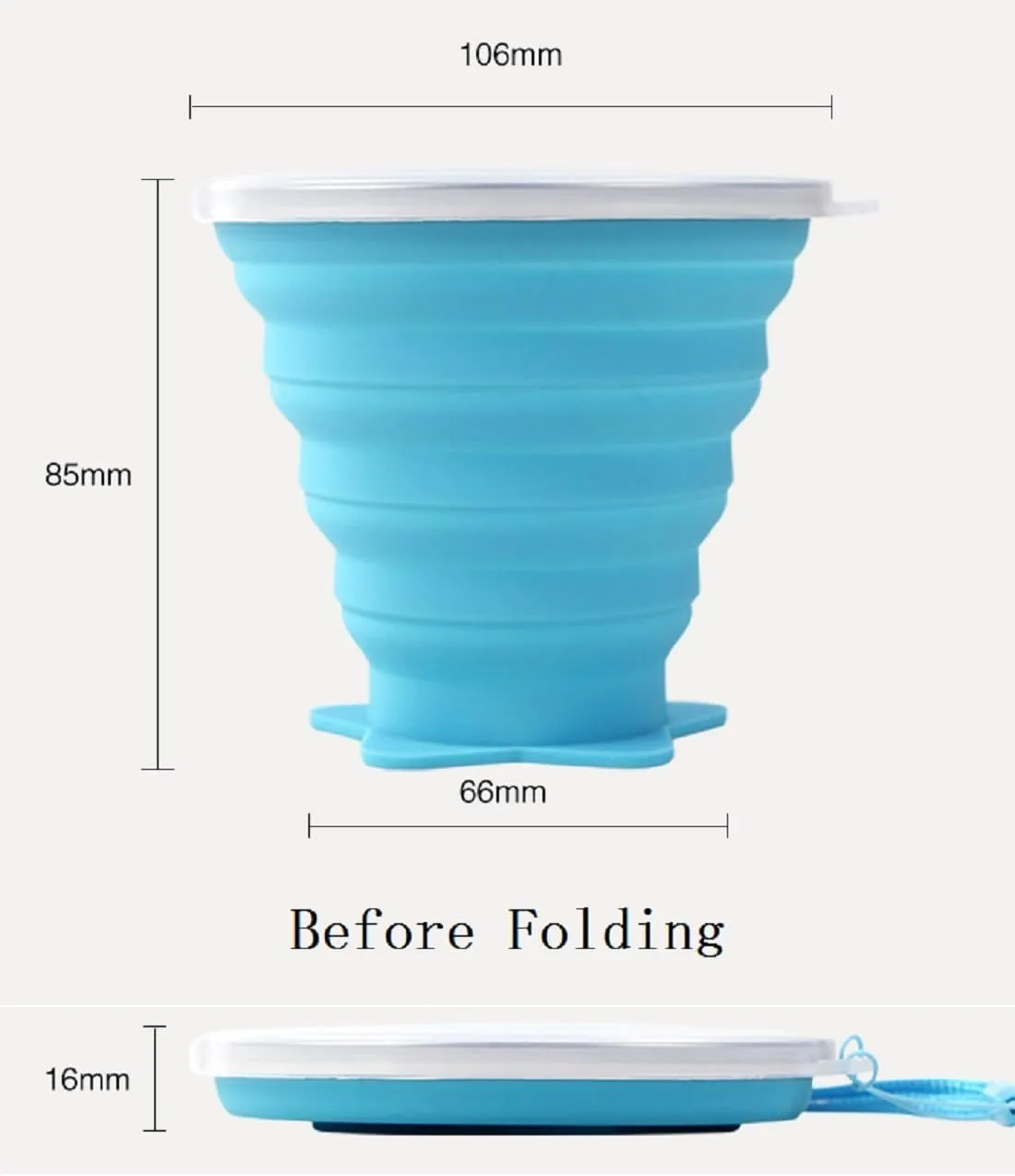 6 Pack Silicone Collapsible Travel Water Cup，Ultralight，Portable Camping Cup with Lids，Food Grade Mugs Set for Outdoor Drinking，6 Colors Available，Capacity：270ml /269