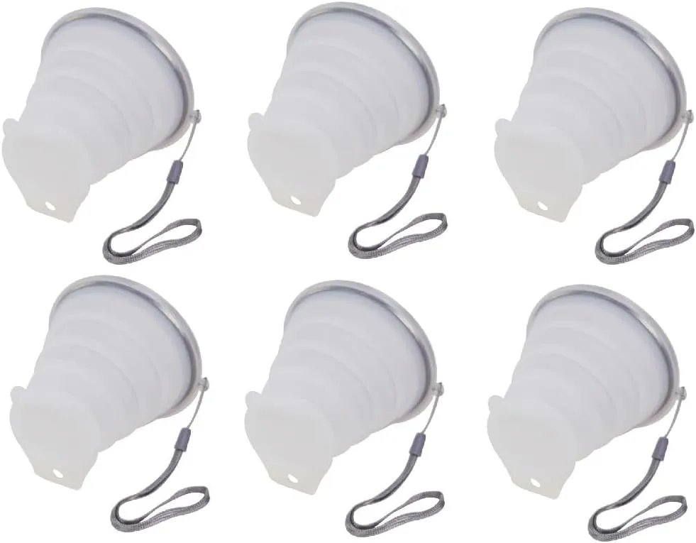 6 Pack Silicone Collapsible Travel Water Cup，Ultralight，Portable Camping Cup with Lids，Food Grade Mugs Set for Outdoor Drinking，6 Colors Available，Capacity：270ml /269