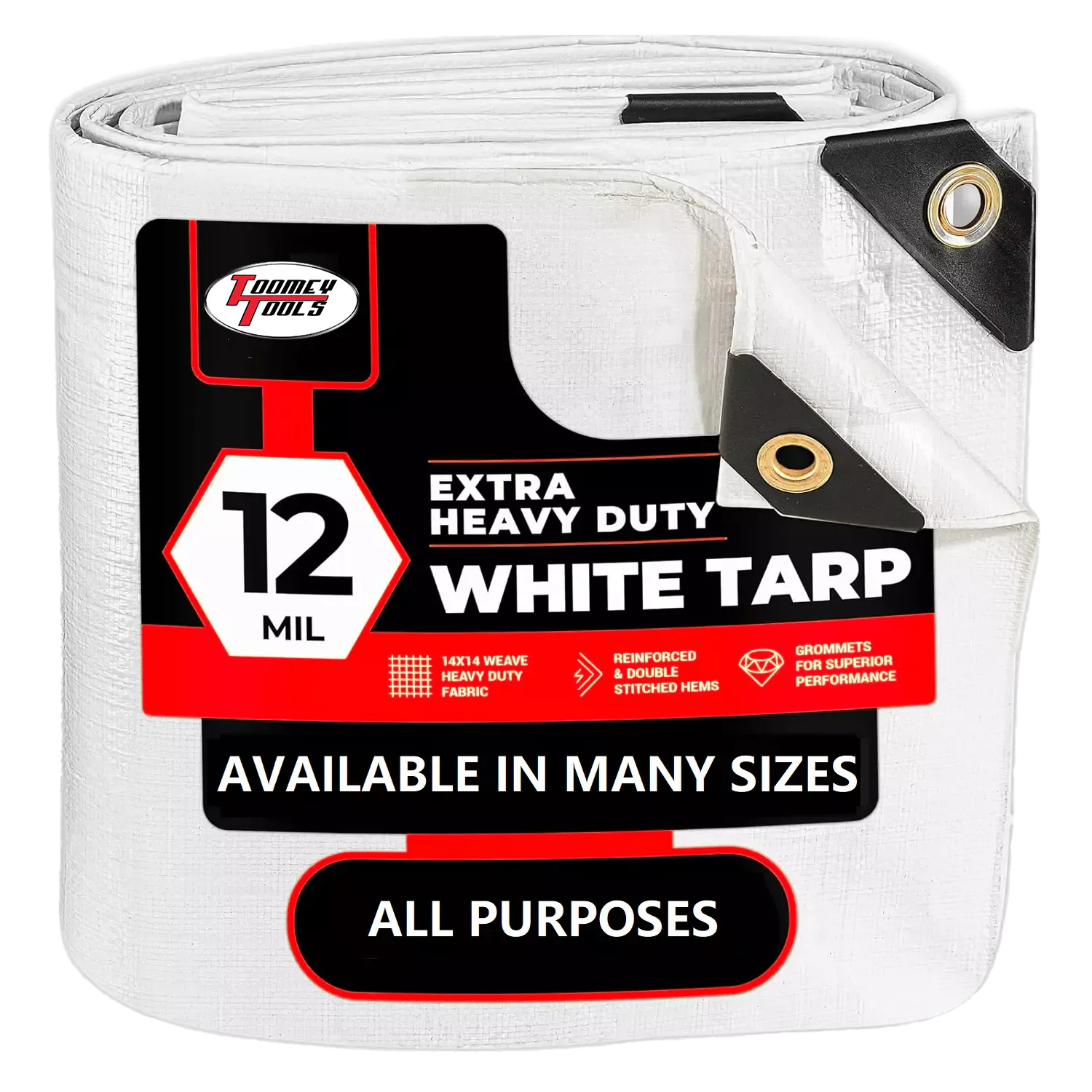 6 x 30 Heavy Duty Canopy Tarp - White
