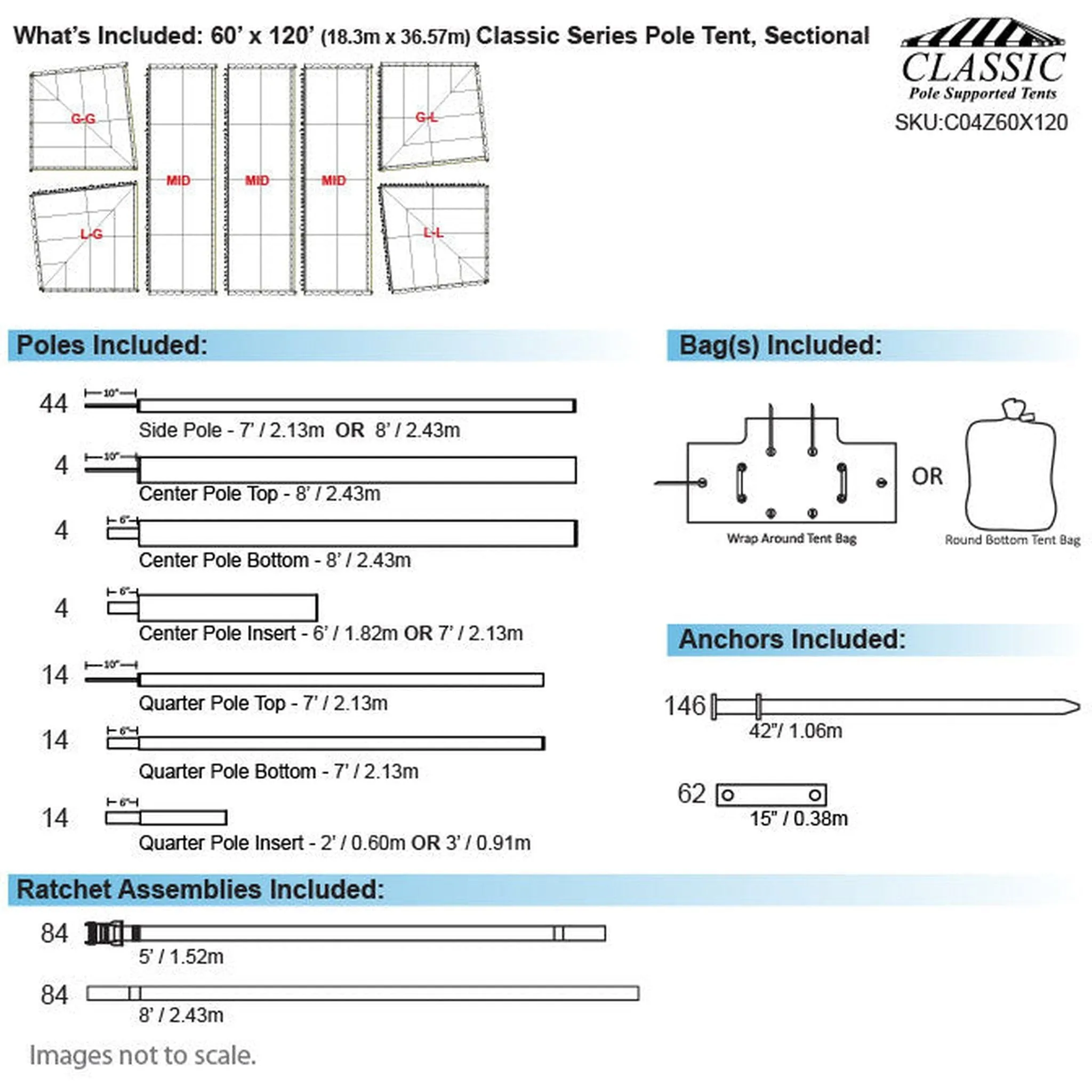 60x120 Classic Series Pole Tent
