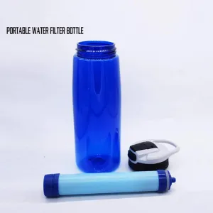 650ml Water Filter Bottles with 2-Stage Integrated Filter Straw, Portable Filtered Sport Water Bottle, BAP Free Tritan Material, Perfect for Sport, Camping, Hiking, Travel