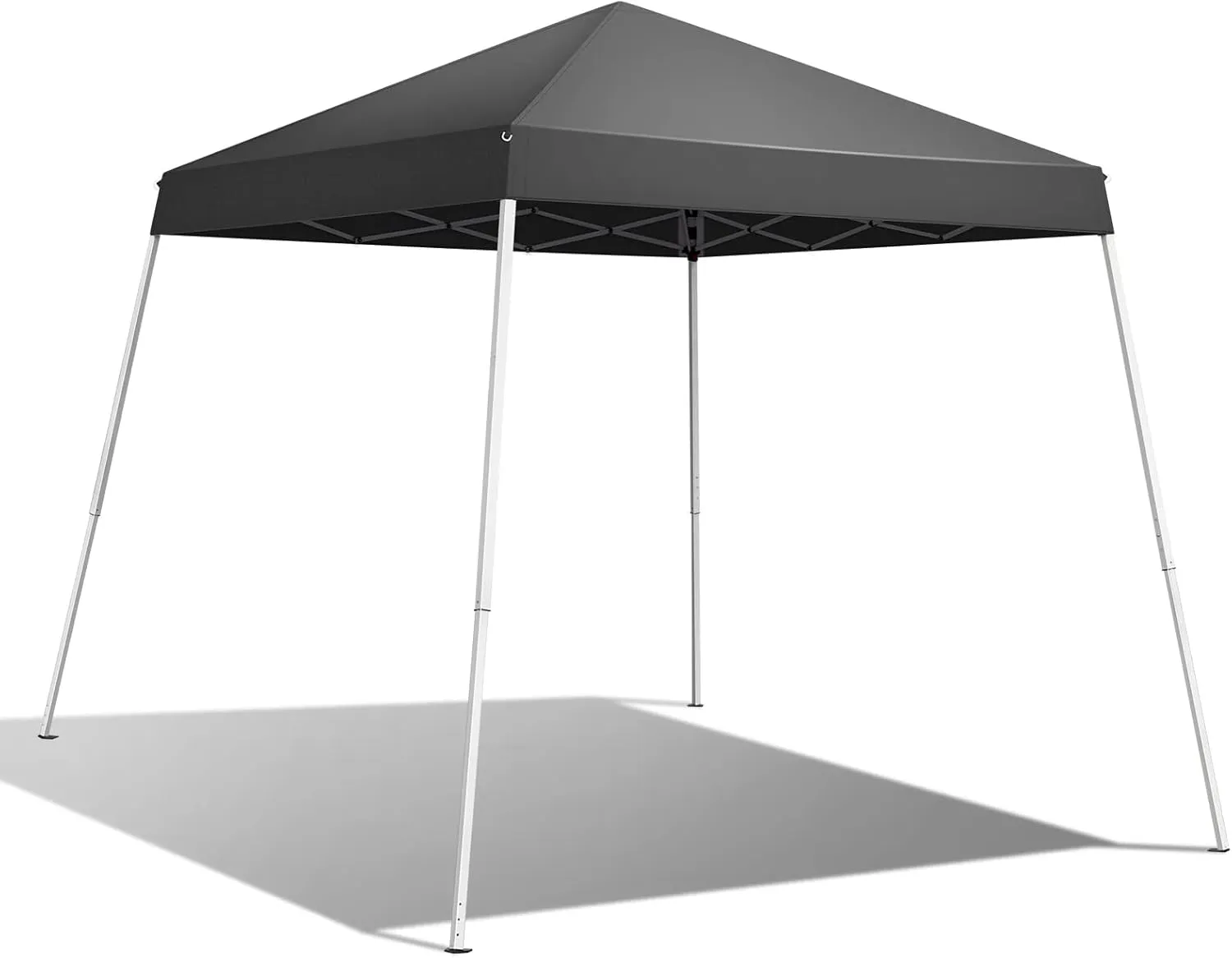 6x6ft Pop Up Canopy Tent Foldable Portable Outdoor Gazebo with Slant Legs and Carry Bag Easy Setup Shelter for Camping Patio Backyard Events (Dark Gray, 6x6ft)
