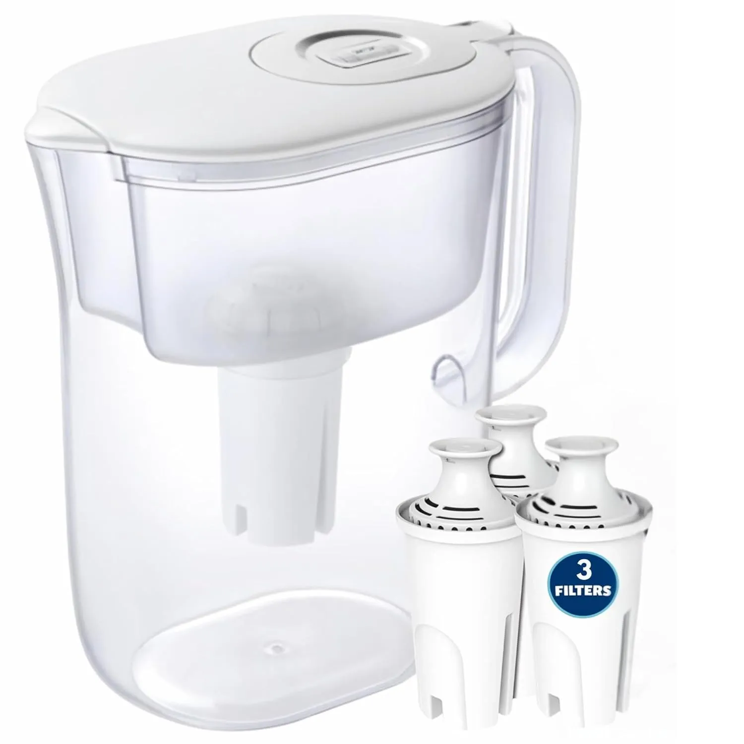 7-Cup Water Filter Pitcher & 3 Filters & Electronic Filter Change Reminder: Compatible with Brita Pitcher Brita Water Pitcher