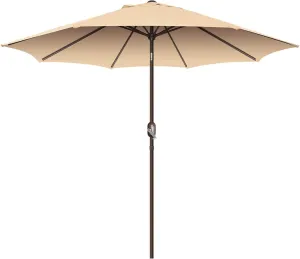 7.5Ft/9Ft Patio Umbrella, UV Protect Pool Umbrella with Heavy Duty Pole,Outdoor Umbrella with Push Botton Tilt & Crank