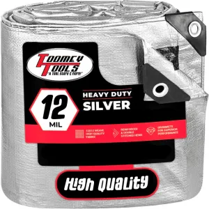 8 x 10 Heavy Duty Canopy Tarp - Silver