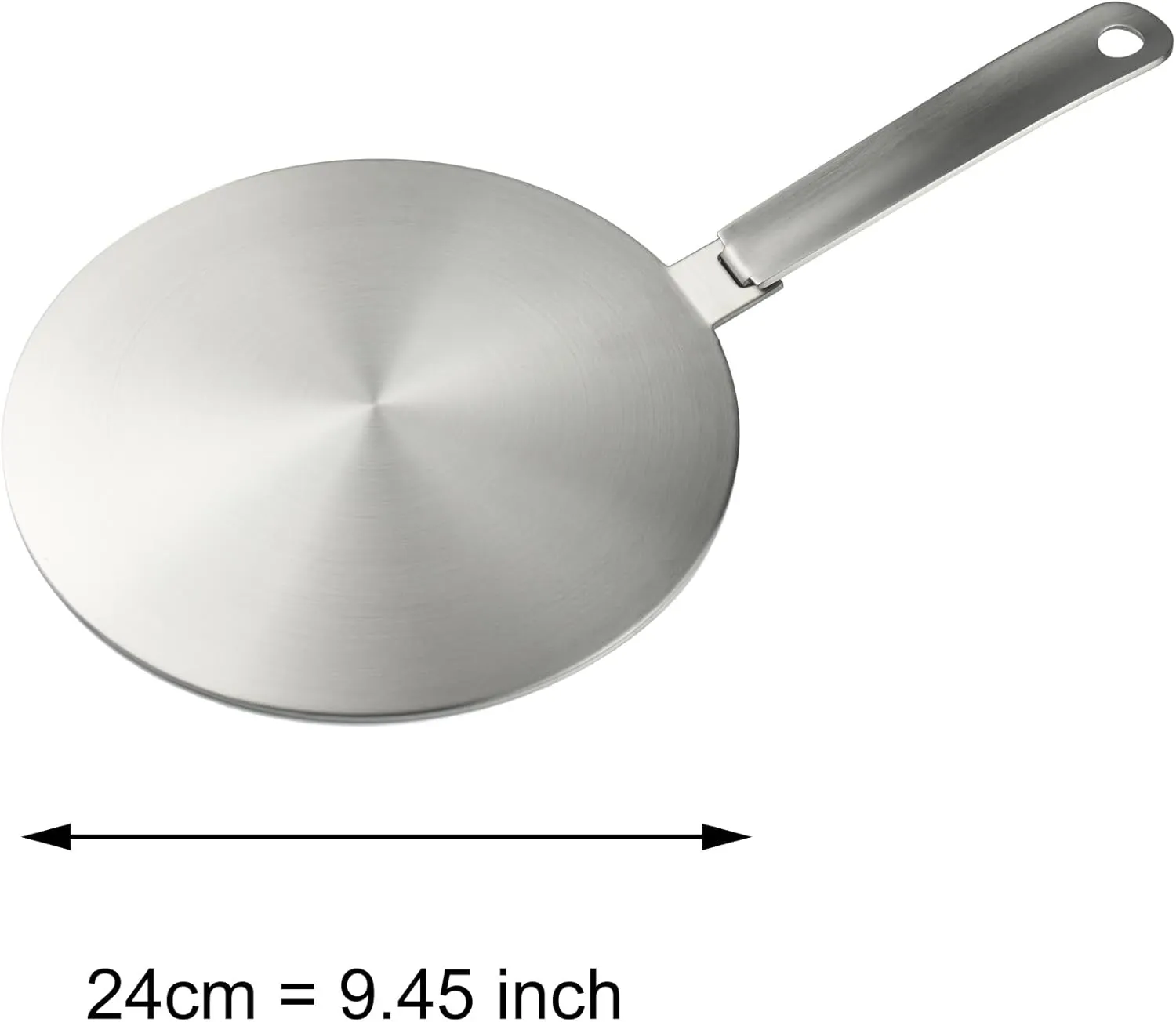9.45inch Heat Diffuser Stainless Steel Induction Diffuser Plate for Electric Gas Stove Glass Induction Cooktop Heat Diffuser WITH removable handle 24CM
