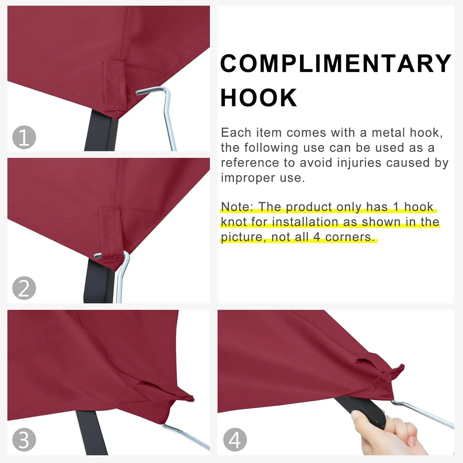 ABCCANOPY Grill Gazebo Canopy Replacement - 5x8 Double Tiered BBQ Canopy Top Cover for #L-GG001PST-F, Outdoor Grill Tent Roof (Burgundy)