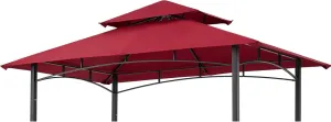 ABCCANOPY Grill Gazebo Canopy Replacement - 5x8 Double Tiered BBQ Canopy Top Cover for #L-GG001PST-F, Outdoor Grill Tent Roof (Burgundy)