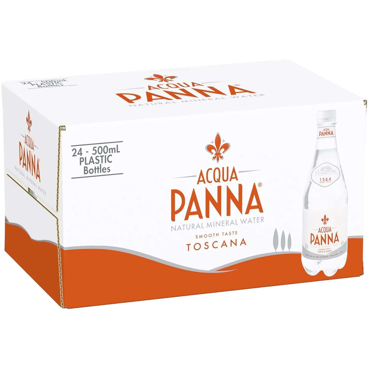 Acqua Panna Natural Spring Water, 16.9 Fl. Oz. Plastic Bottles, Pack of 24