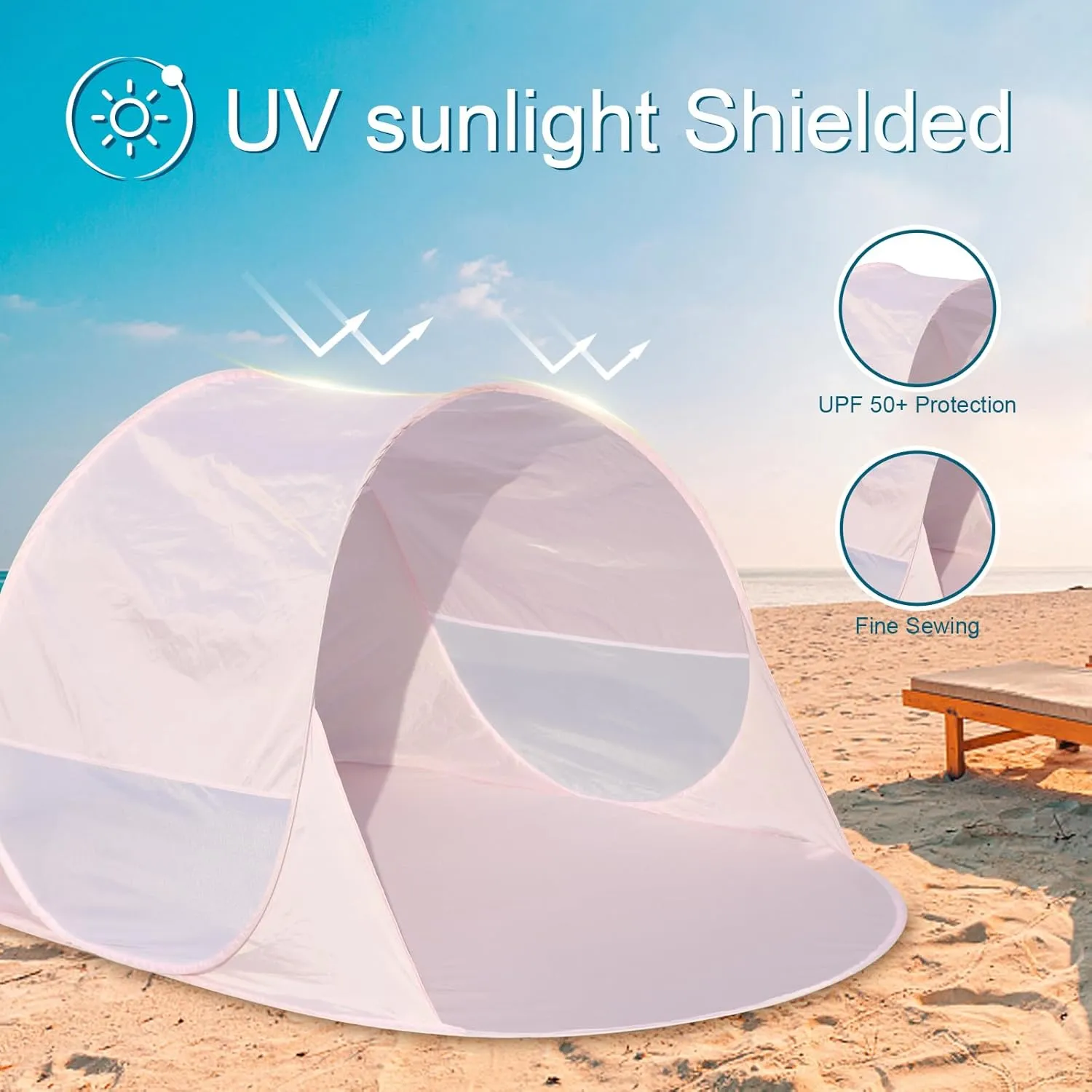 Action Air Pop Up Beach Tent, Portable Sun Shelter, Pink (2823A)