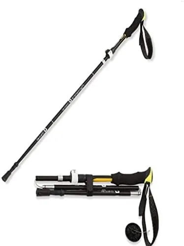 Adjustable Folding Telescopic Hiking Cane, Aluminum Alloy Lock Cane Hiking Outdoor Aluminum Crutches,Yellow Parent's Gift