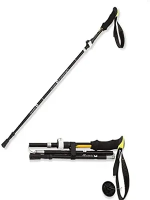 Adjustable Folding Telescopic Hiking Cane, Aluminum Alloy Lock Cane Hiking Outdoor Aluminum Crutches,Yellow Parent's Gift