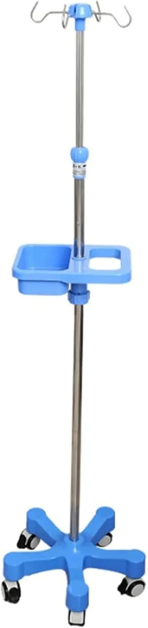 Adjustable IV Stand Stainless Steel with Wheels 5 Hooks and Storage Tray IV Poles Rolling IV Bag Holder Lightweight IV Pole