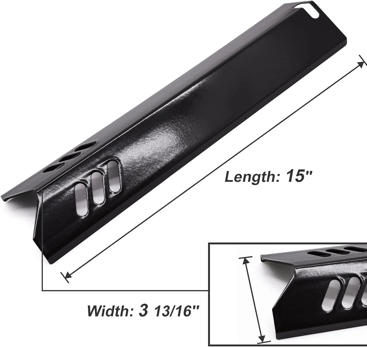 Adviace Replacement Parts for Dyna-Glo DGB610SSP DGH483CRP DGF493BNP DGF510SBP Grills, 15 inch Porcelain Grill Heat Tents Heat Plates for Outdoor Gourmet GR2205720-OG-00 GR2205723-OG-00, Set of 6