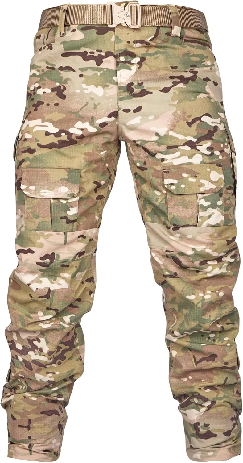 AKARMY Men's Hiking Pants, Camo Cargo Pants, Lightweight Work Pants Outdoor Travel Casual Pants with Multi-Pocket