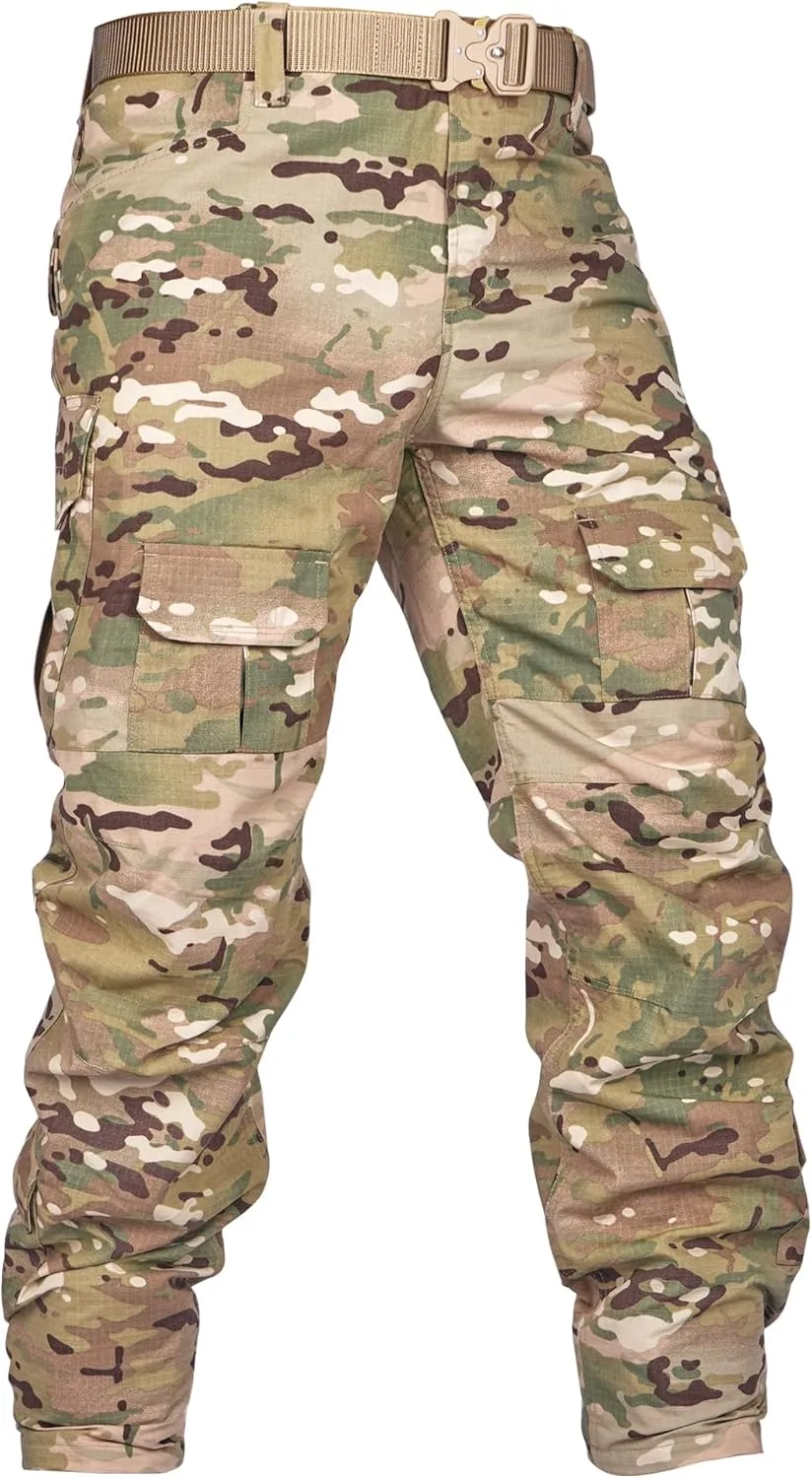 AKARMY Men's Hiking Pants, Camo Cargo Pants, Lightweight Work Pants Outdoor Travel Casual Pants with Multi-Pocket