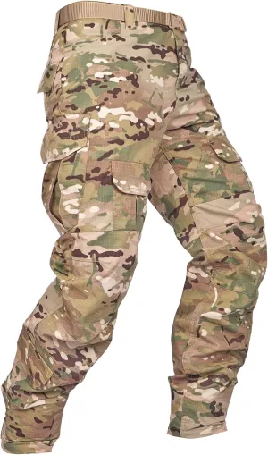 AKARMY Men's Hiking Pants, Camo Cargo Pants, Lightweight Work Pants Outdoor Travel Casual Pants with Multi-Pocket