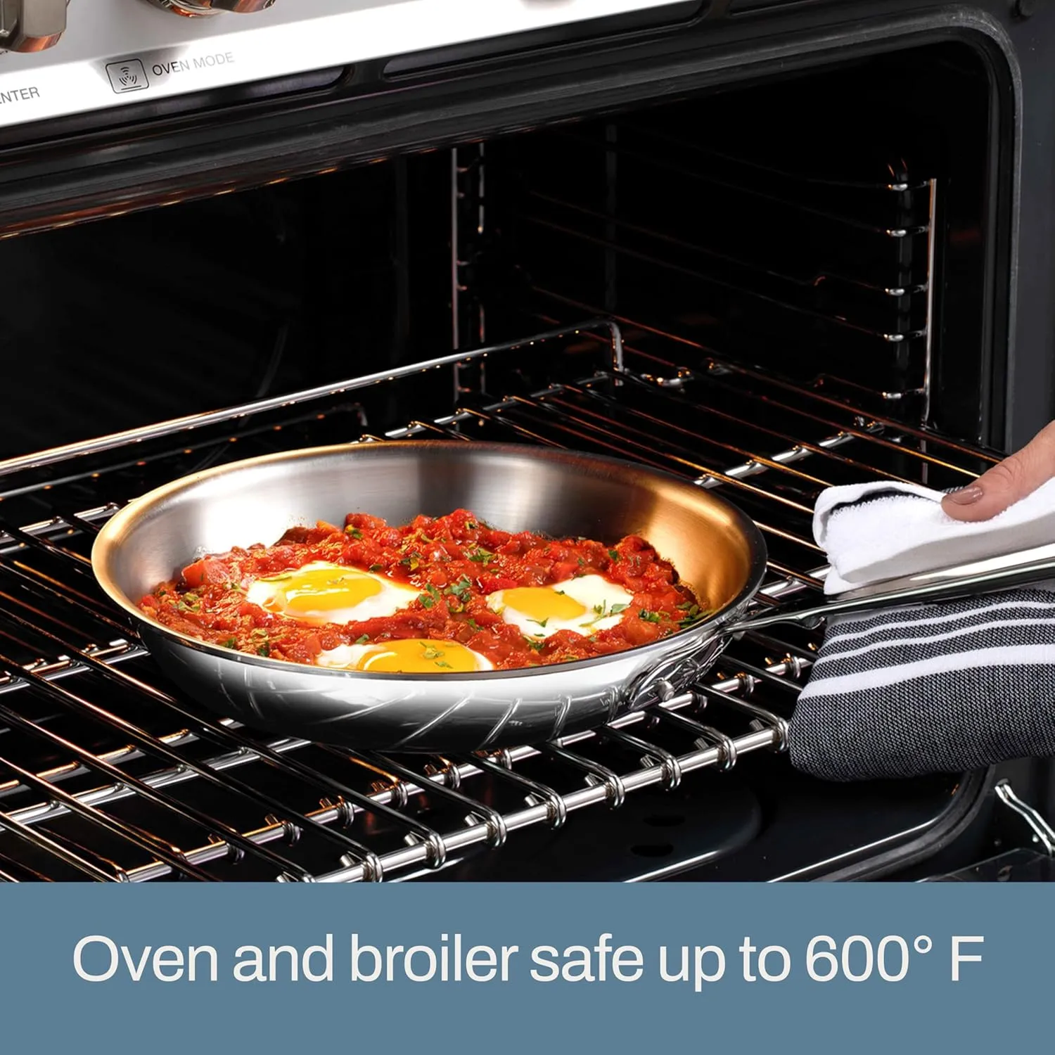 All-Clad D3 10 Inch Stainless Steel Frying pan, 3-Ply Stainless Steel Pan, Induction, Oven Broiler Safe 600F Skillet, Professional Cookware, Silver