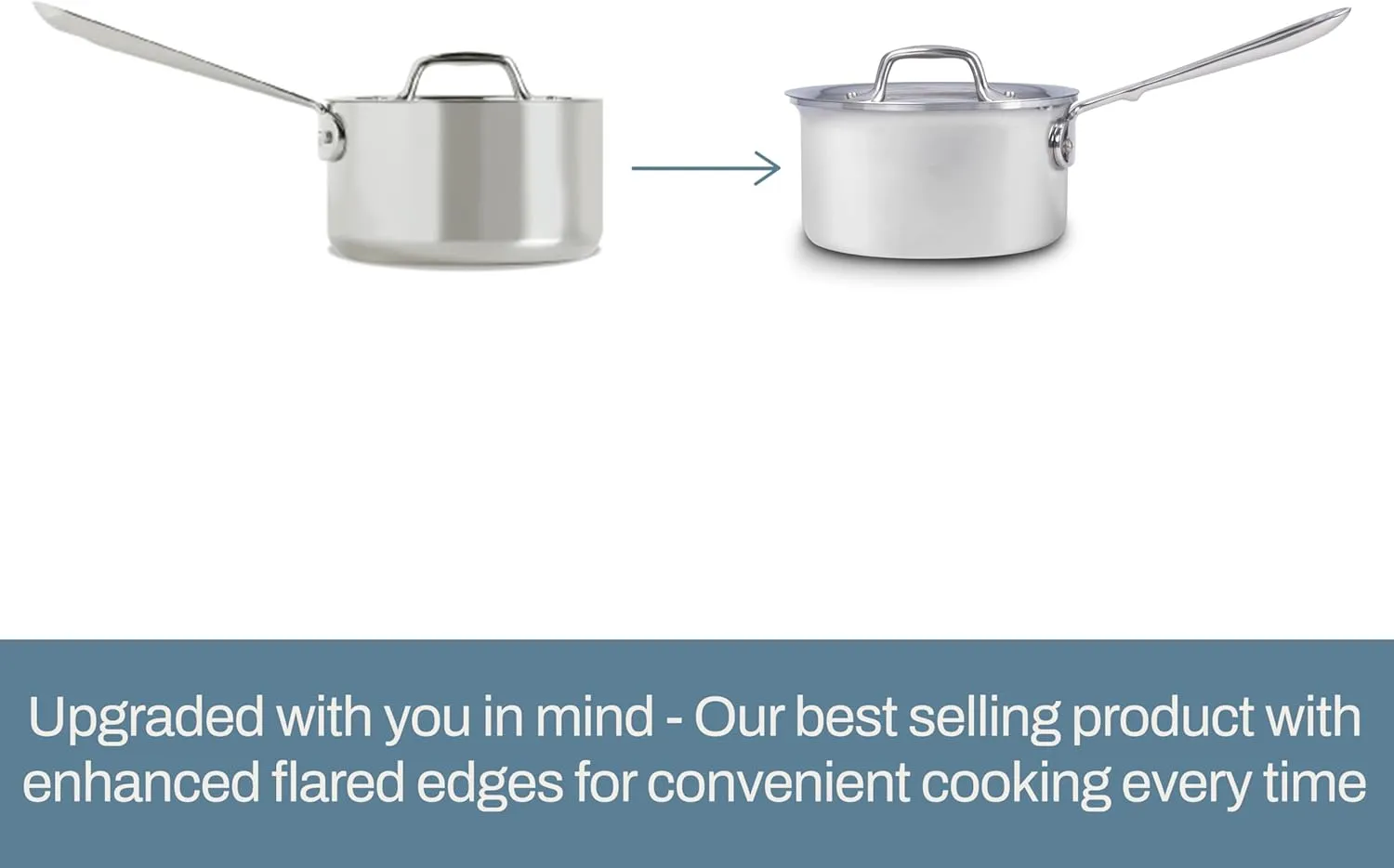 All-Clad D3 3-Ply Stainless Steel Sauce Pan 1 Quart Induction Oven Broiler Safe 600F Pots and Pans, Cookware Silver