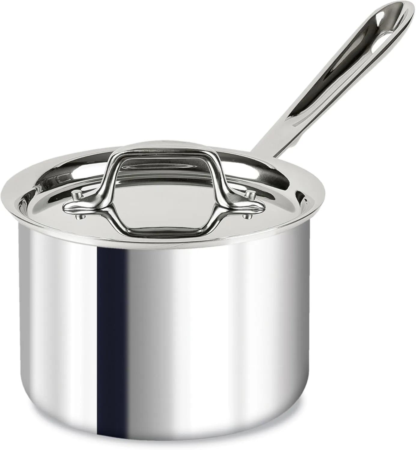 All-Clad D3 3-Ply Stainless Steel Sauce Pan with Lid 2 Quart, Induction, Oven Broiler Safe 600F, Multipurpose, Compatible w/ All Cooktops, For Restaurant or Home Kitchen, Pots & Pans, Cookware, Silver
