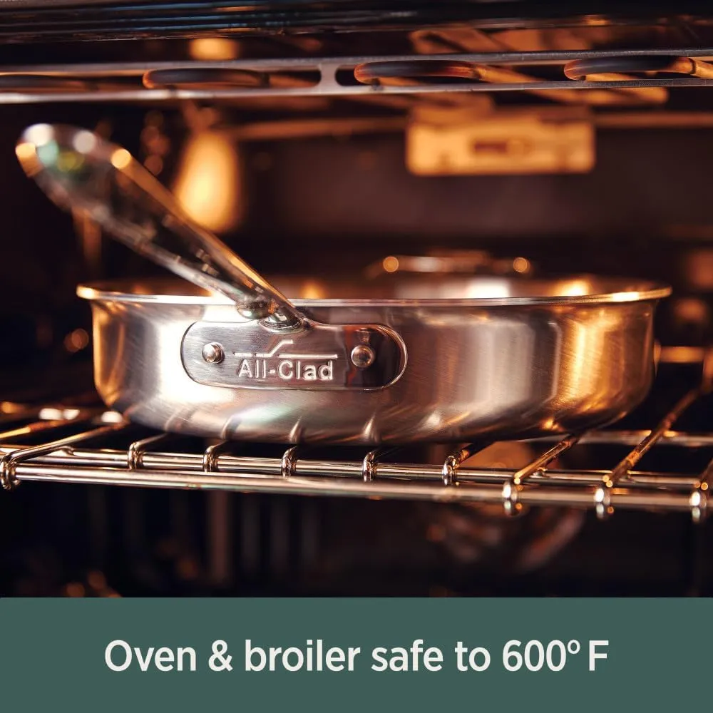 All-Clad D5 5-Ply Stainless Steel Sauce Pan 3 Quart Induction Oven Broiler Safe 600F Pots and Pans, Cookware Silver