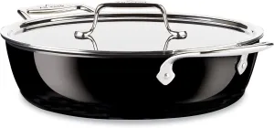 All-Clad FusionTec Ceramic Universal Pan 4.5 Quart Induction Oven Broiler Safe 500F Pots and Pans, Cookware Onyx