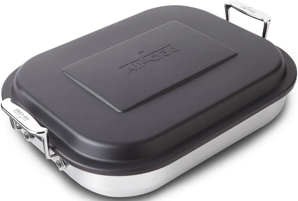 All-Clad Specialty Stainless Steel Lasagna Pan 12x15x2.75 Inch Induction Oven Broiler Safe 600F Frozen Lasagna, Pots and Pans, Cookware Silver