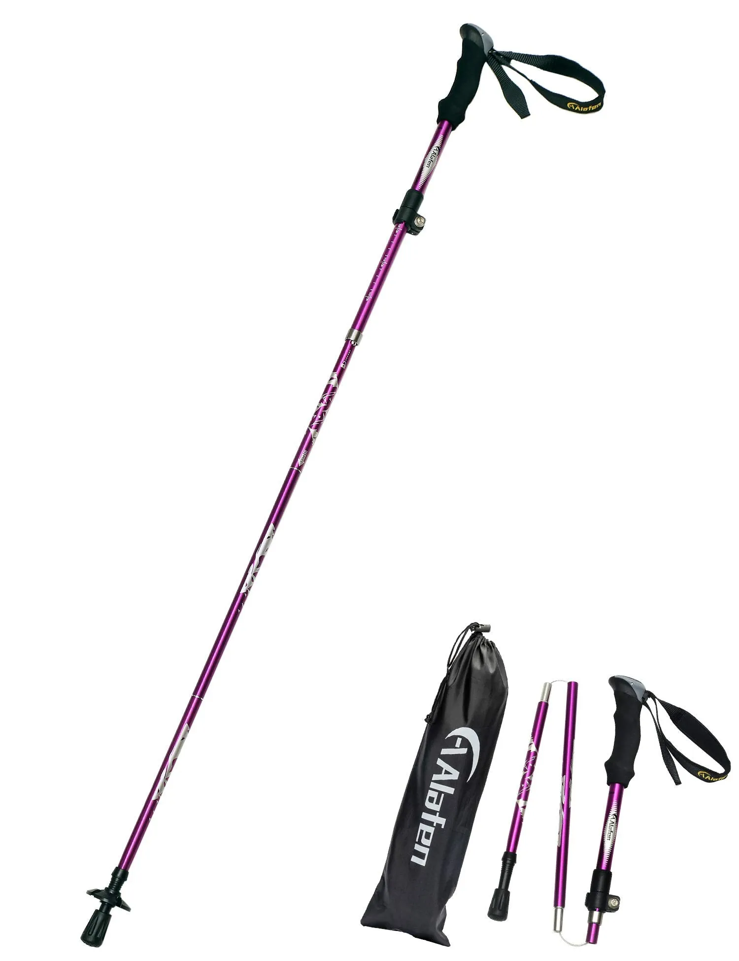 Aluminum Collapsible Ultralight Travel Trekking Hiking Pole for Men and Women