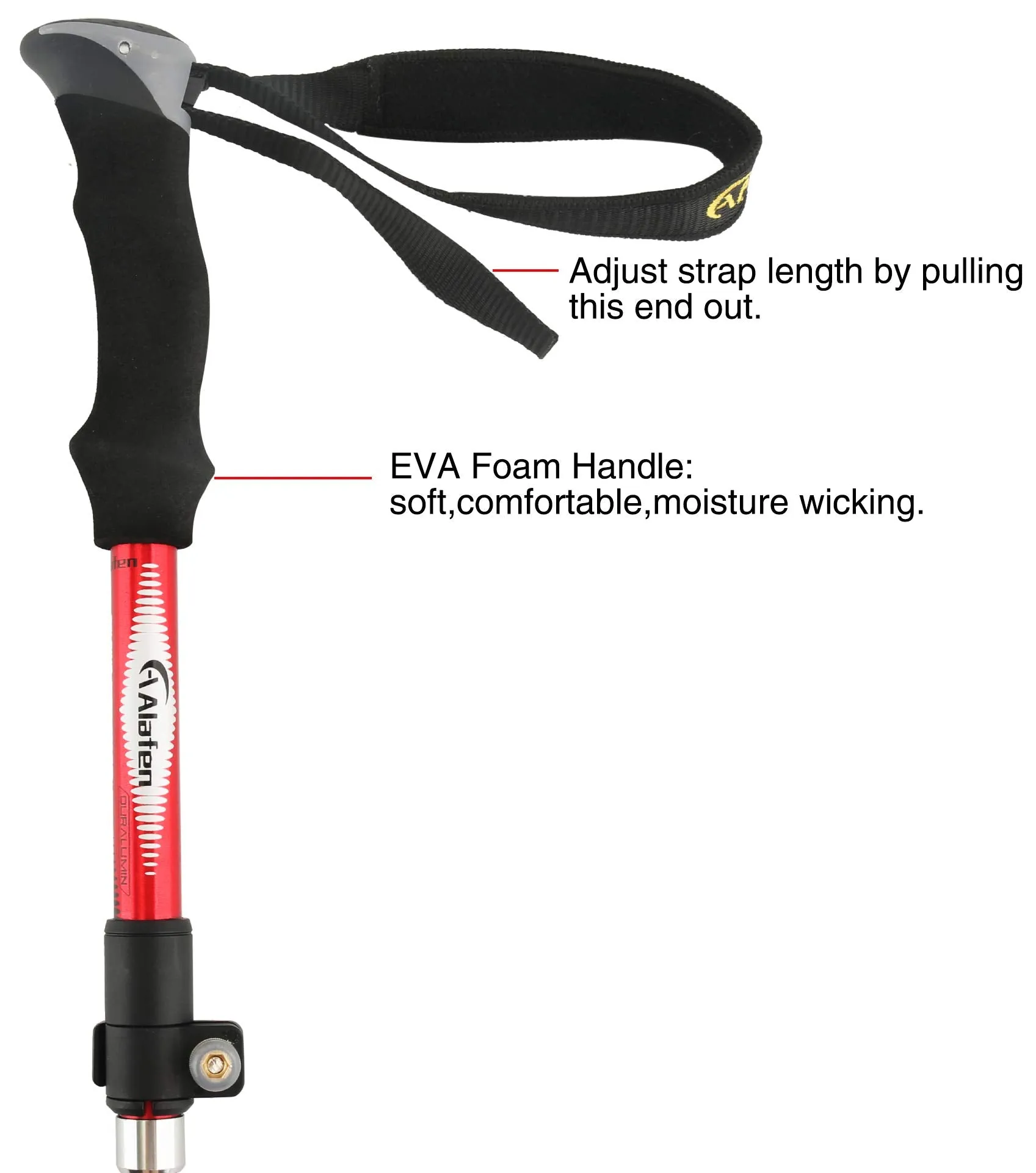 Aluminum Collapsible Ultralight Travel Trekking Hiking Pole for Men and Women