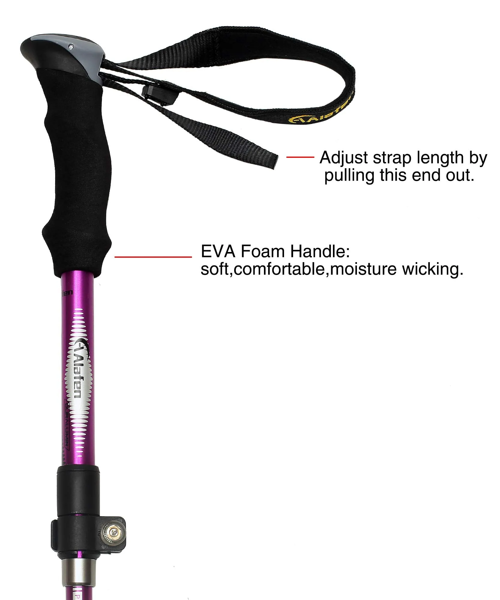 Aluminum Collapsible Ultralight Travel Trekking Hiking Pole for Men and Women