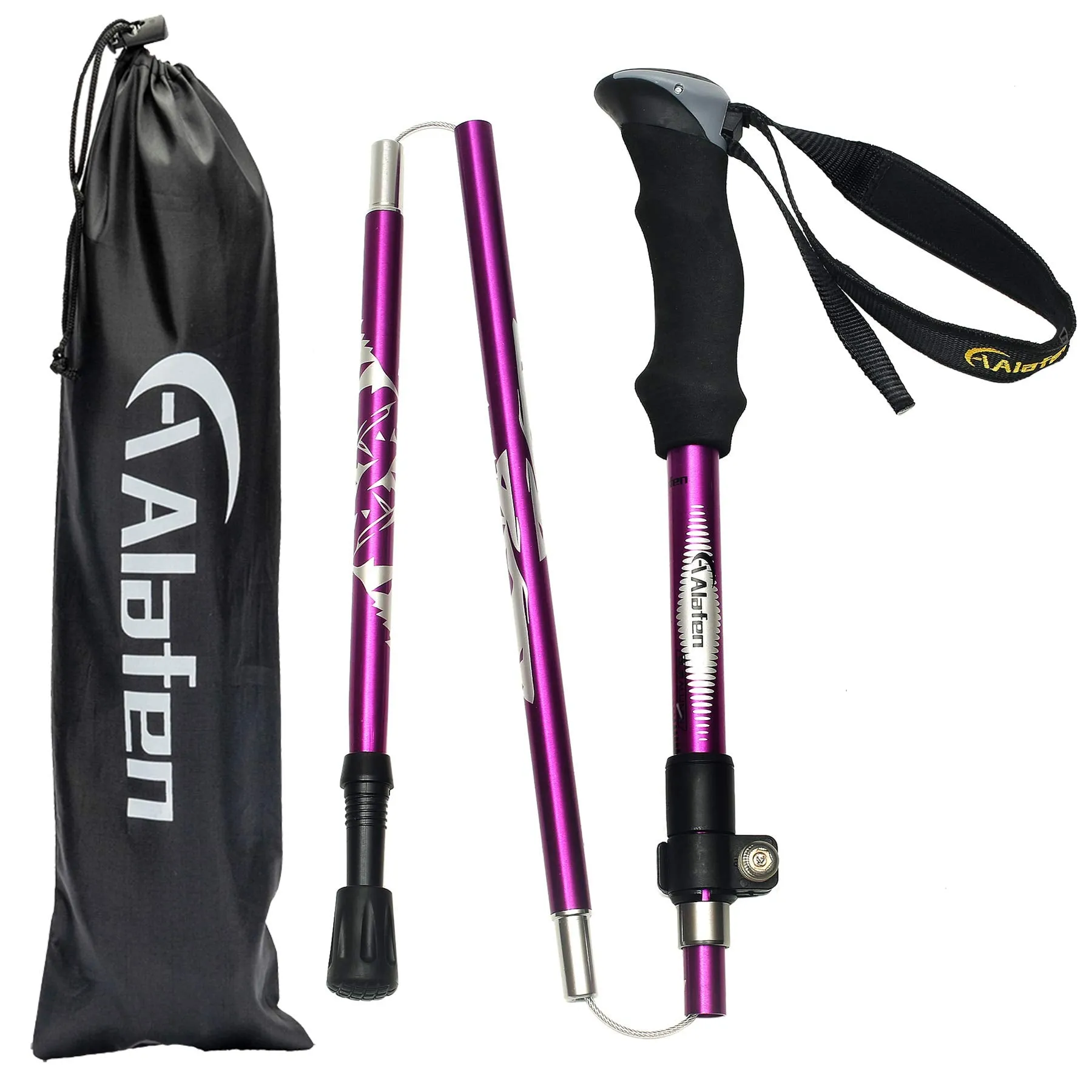 Aluminum Collapsible Ultralight Travel Trekking Hiking Pole for Men and Women